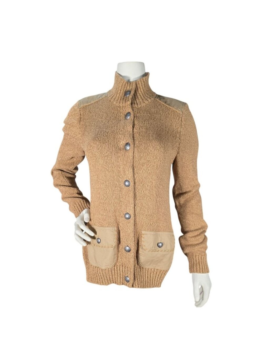 Ralph Lauren Moleskin Whipstitch Concho Cardigan L